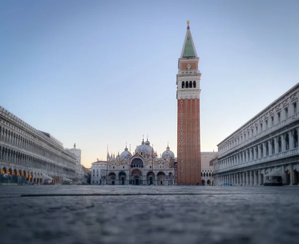 Basiliek Van San Marco Verlaten San Marco Plein Tijdens Crisis — Stockfoto