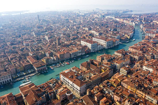 Venise Grand Canal Ciel Vue Aérienne Italie — Photo
