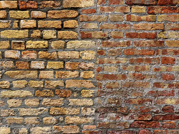 Horizontaler Teil Einer Venezianischen Alten Roten Backsteinmauer Hintergrund — Stockfoto