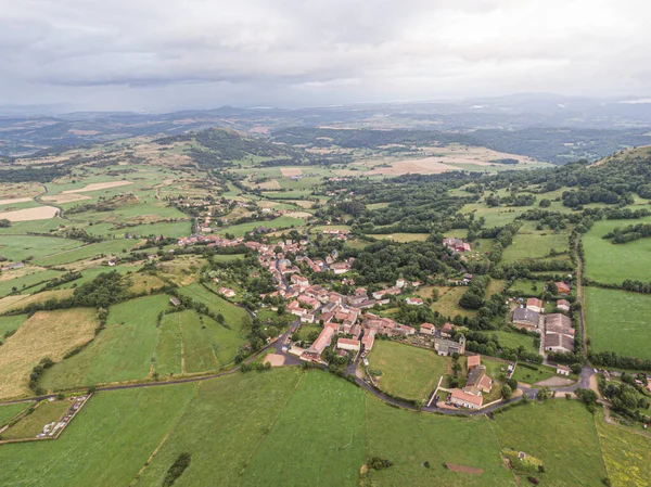 Aerial View Olloix Small French Village Puy Dome Auvergne Rhone — Stock Photo, Image