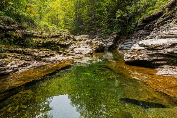 Vue Dessus Sur Rivière Malzac Sur Sentier Robert Louis Stevenson — Photo