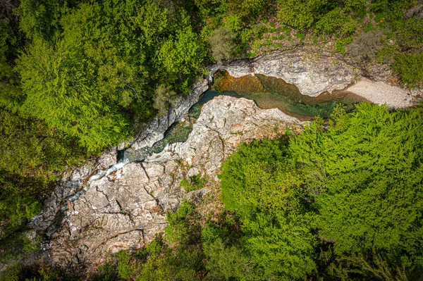 Vista Superior Sobre Rio Malzac Robert Louis Stevenson Trail Cassagnas — Fotografia de Stock