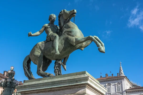 Кінна статуя Кастор, Турин, Італія — стокове фото