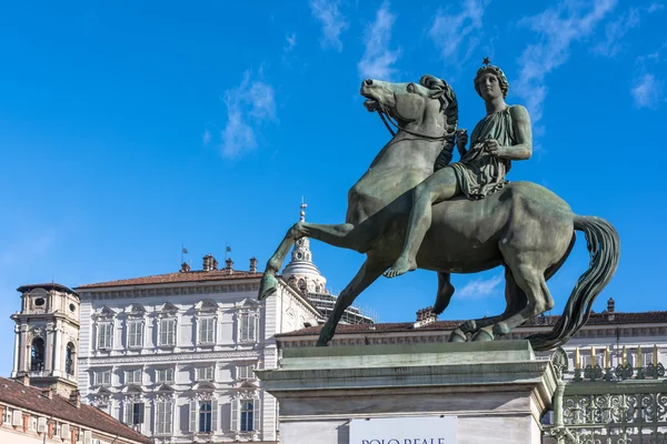 Statua equestre di Pollux, Torino, Italia — Foto Stock