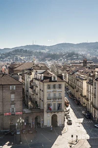 Luftaufnahme der via po in turin, italien — Stockfoto