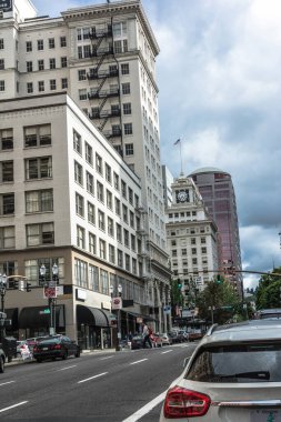 Portland, Oregon, ABD - 8 Haziran 2017 Portland şehir merkezi manzarası