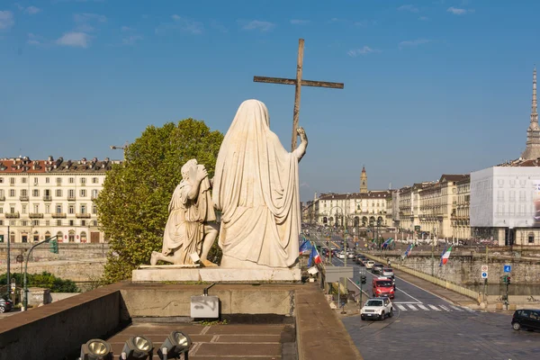 Vittorio quadratische Ansicht von oben, turin — Stockfoto