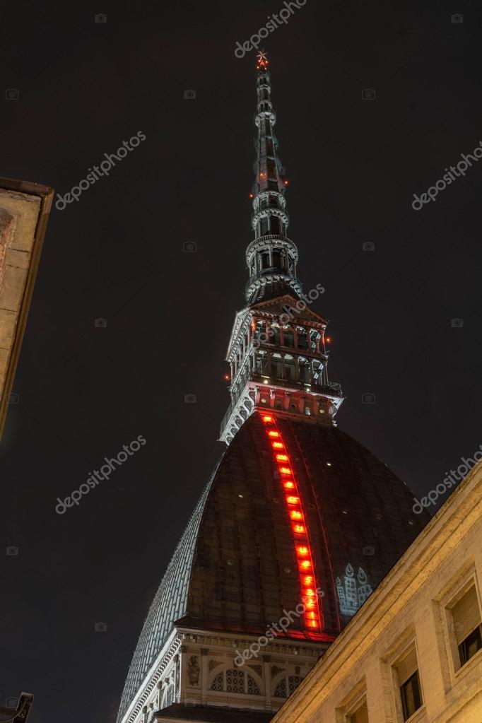 Light and Art on the Mole Antonelliana, Turin — Stock Photo © PiKappa