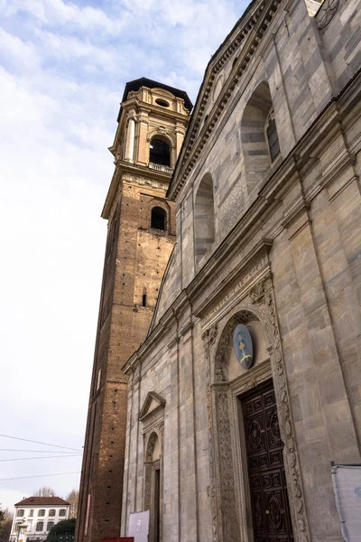 A fachada e o campanário da Catedral de Turim Fotografias De Stock Royalty-Free