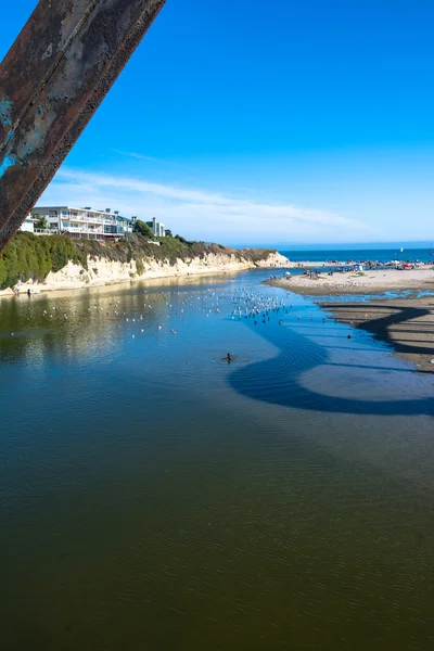 San Lorenzo River mouth, Santa Cruz, California — Stock Photo, Image