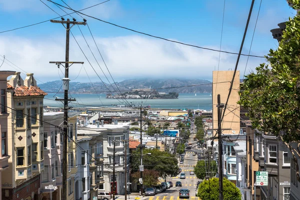 Alcatraz Island view from Taylor street, California — Stock Photo, Image