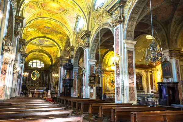 O interior da Igreja San Francesco d 'Assisi em Turim — Fotografia de Stock