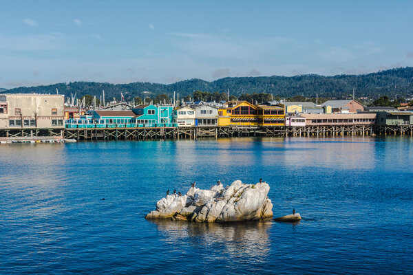 Monterey Bay, and piers, California