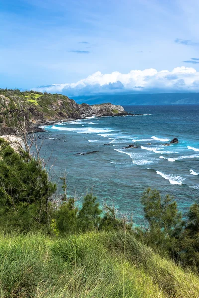A costa ao longo da Baía de Honokohau em Maui, Havaí — Fotografia de Stock