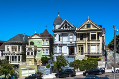 Victorian houses in San Francisco clipart
