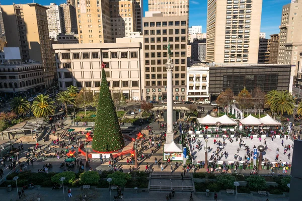 Union Square i juletid i San Francisco — Stockfoto
