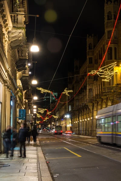 Lumière et Art en via Pietro Micca à Turin, Italie — Photo
