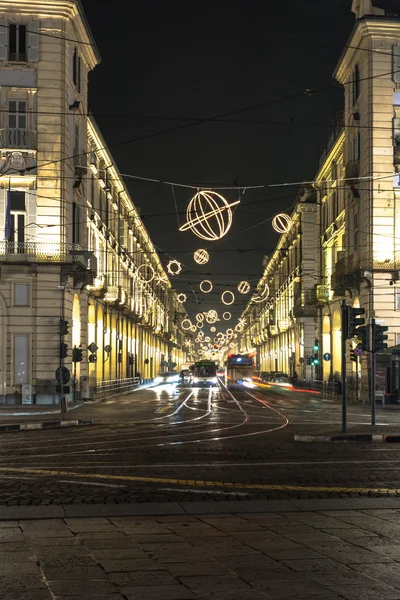 Luz y arte en vía Po en Turín, Italia —  Fotos de Stock