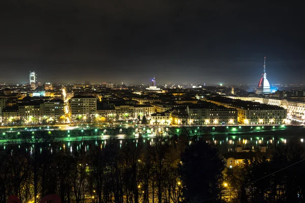 Turin gece, İtalya — Stok fotoğraf