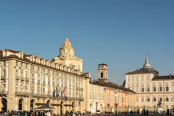Piazza Castello di Turin, Italia — Stok Foto