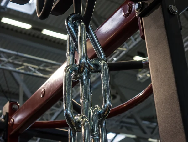 Heavy metal chain for training in a fitness center — Stock Photo, Image