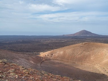 Lanzarote Adası, Kanarya Adaları 'ndaki Timanfaya Ulusal Parkı' nın volkanik manzarası