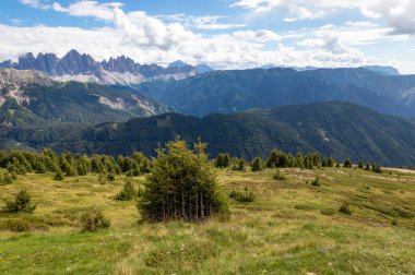 Güney Tyrol, İtalya 'daki Seiser Alm manzara manzarası .