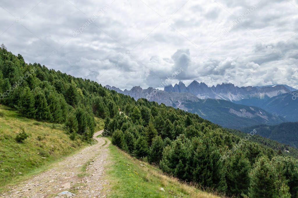 Landscape panorama of Seiser Alm in South Tyrol, Italy .