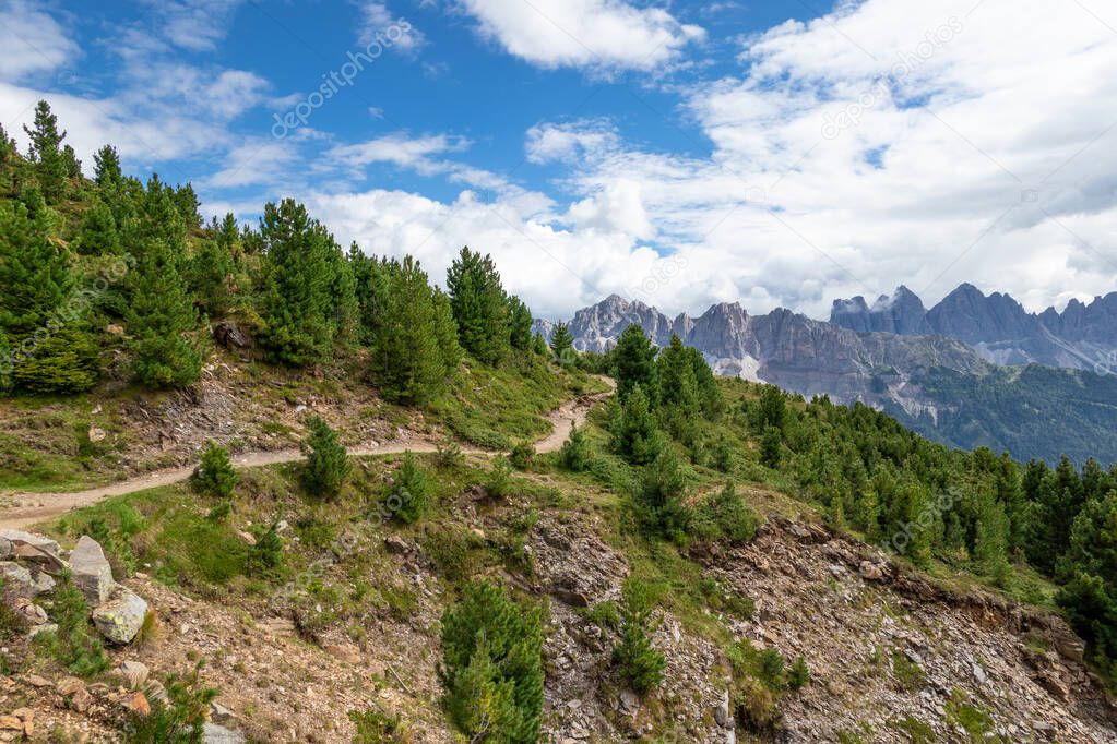 Landscape panorama of Seiser Alm in South Tyrol, Italy .