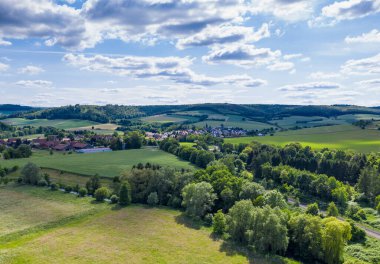 Almanya 'da bir köy manzarası üzerine panorama .