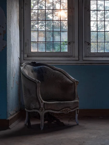 The old armchair in abandoned room, Lost Place .