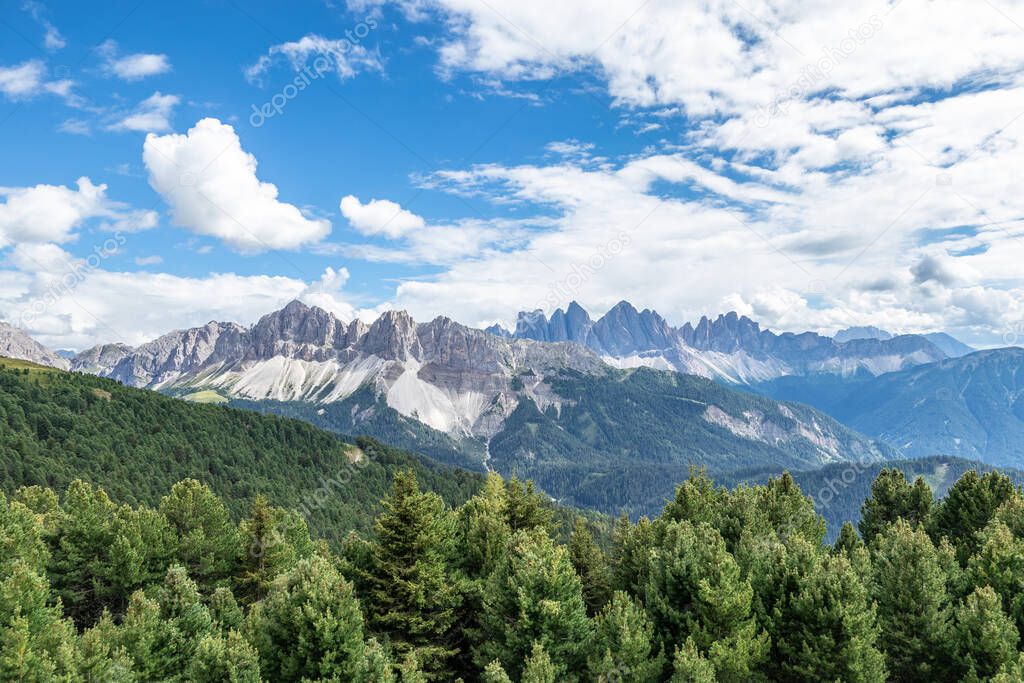 Landscape panorama of Seiser Alm in South Tyrol, Italy .