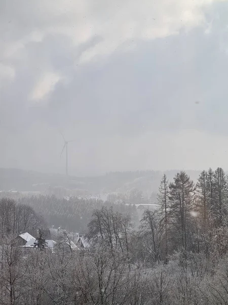 Paesaggio Invernale Nella Città Sauerland Luedenscheid Germania — Foto Stock