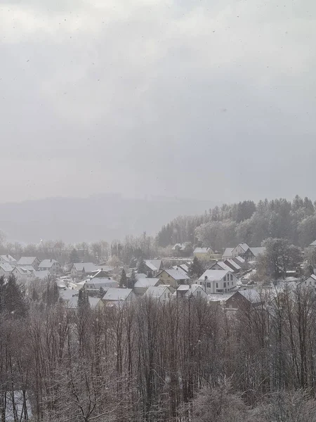 Krajobraz Zimowy Sauerland Luedenscheid Niemcy — Zdjęcie stockowe