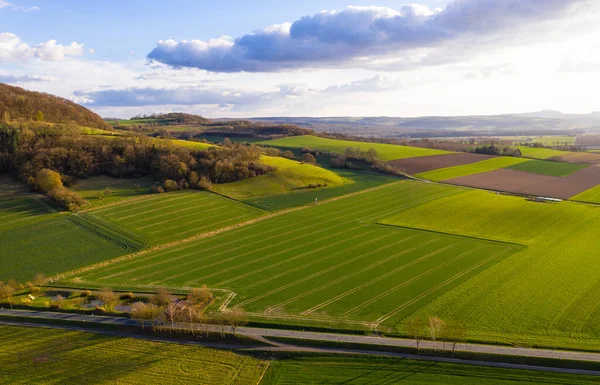 View Drone Landscape River Weser Village Doelme Germany — Stock Photo, Image