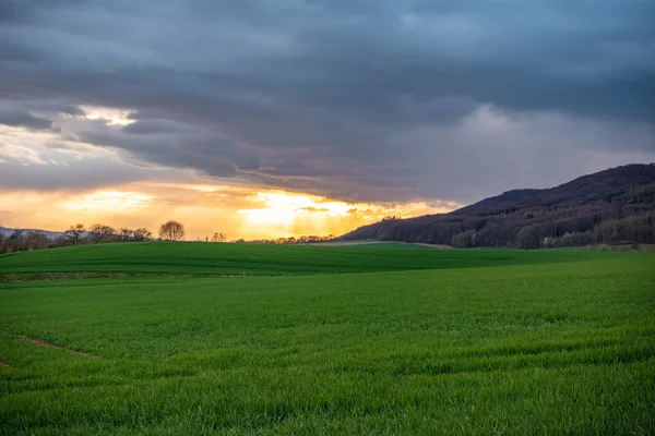 Paisaje Rural Bajo Sol Alemania — Foto de Stock