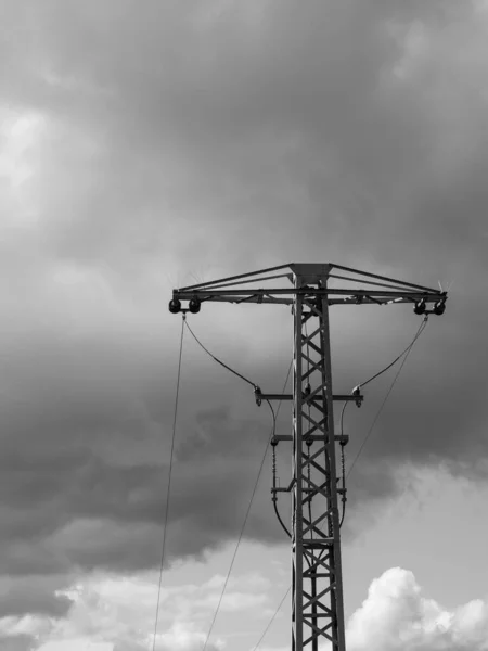 Torre Trasmissione Contro Cielo Foresta Germania — Foto Stock