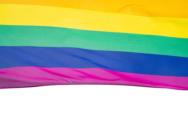 Regnbågsflagga Solsken Vit Isolerad — Stockfoto