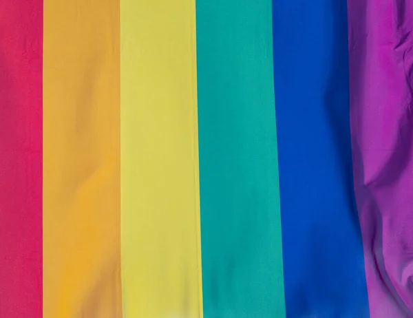 Rainbow Flag Sunshine Blue Sky — Stock Photo, Image