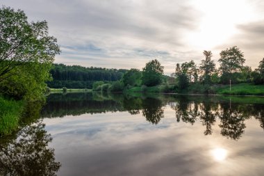 Almanya Weser nehrinin manzarası