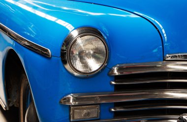 eski mavi araba parçası yakın çekim