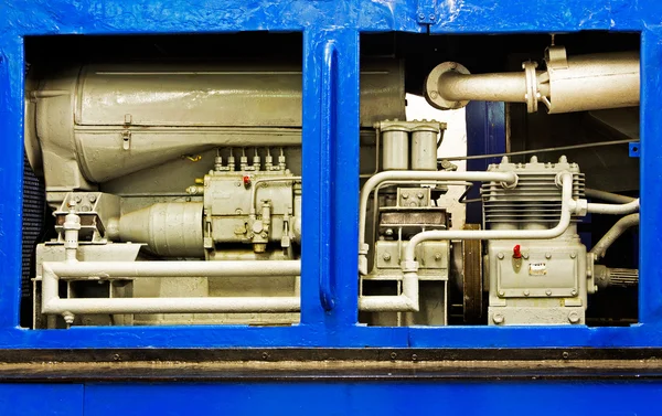 Механічні частини старого турбінного двигуна — стокове фото