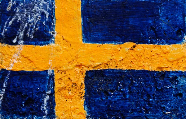 Flag of Sweden on concrete wall — Stock Photo, Image