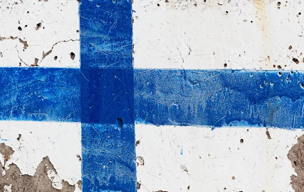 Drapeau de Finlande sur mur de béton — Photo