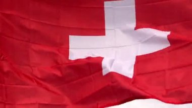 güneş ışığı altında Rüzgar İsviçre bayrağı