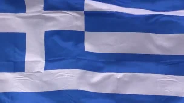 Greece flag in the wind in sunlight — Stock Video