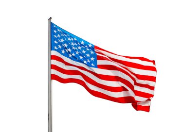  beyaz zemin üzerinde Rüzgar Amerikan bayrağı