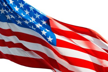  Beyaz arka plan üzerinde Rüzgar Amerikan bayrağı