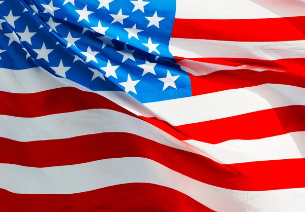 American flag in the wind in sunshine — Stock Photo, Image