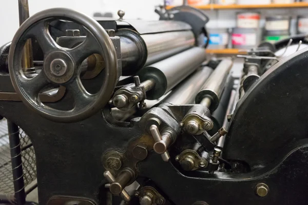 The fragment of old machine in printing house — Stock Photo, Image